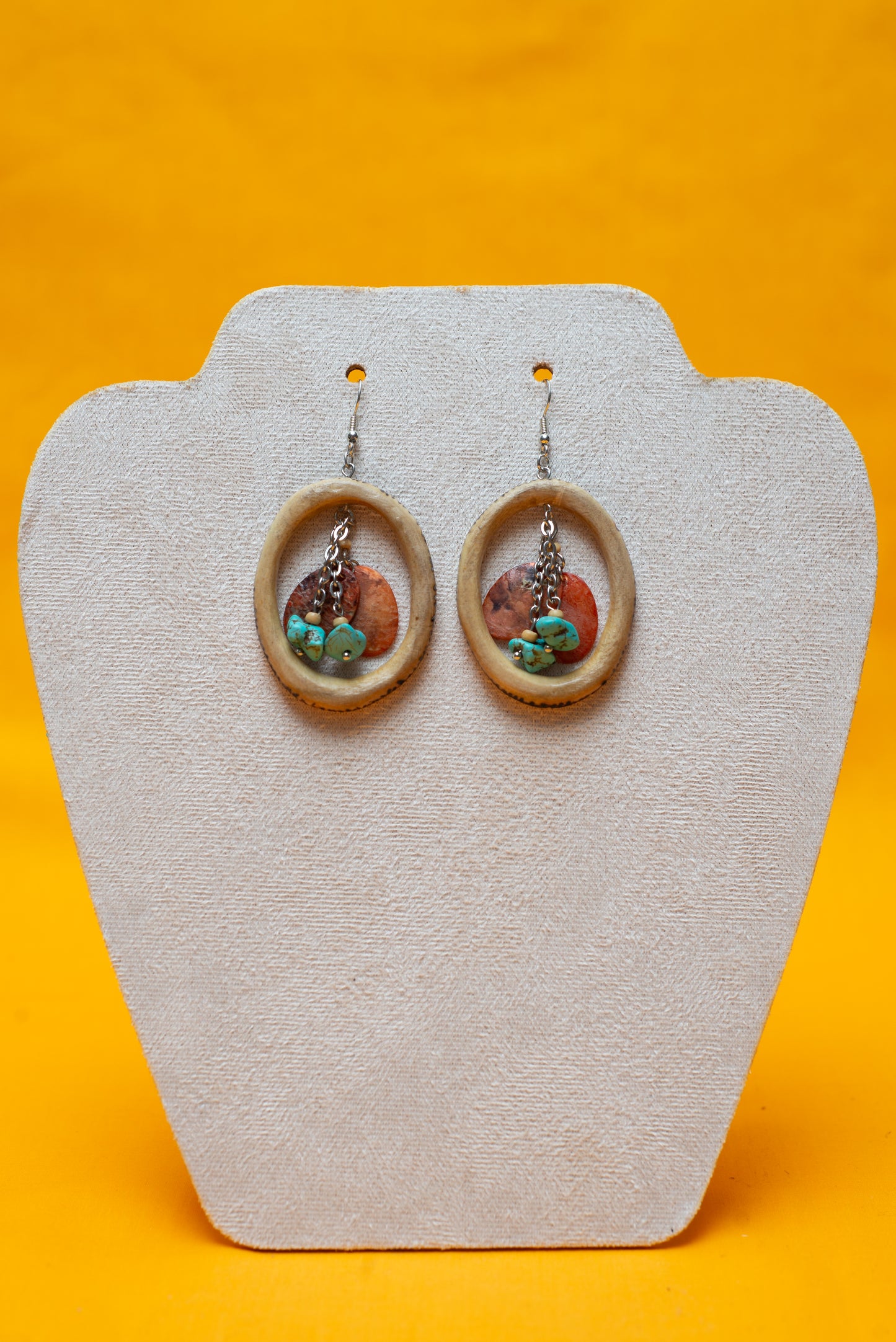 Fire and Ice - Driftwood hand made custom earrings