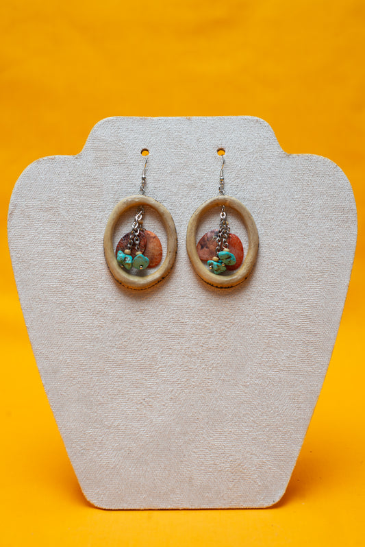 Fire and Ice - Driftwood hand made custom earrings